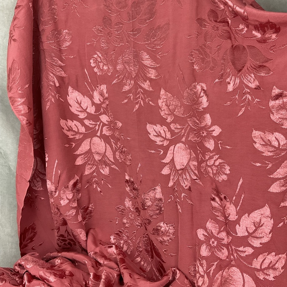 Interior Designer salmon pink jacquard floral fabric 174” x 45.5”